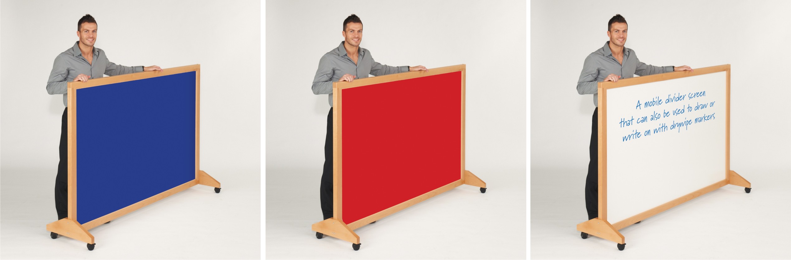 Mobile Wood Framed Notice Board